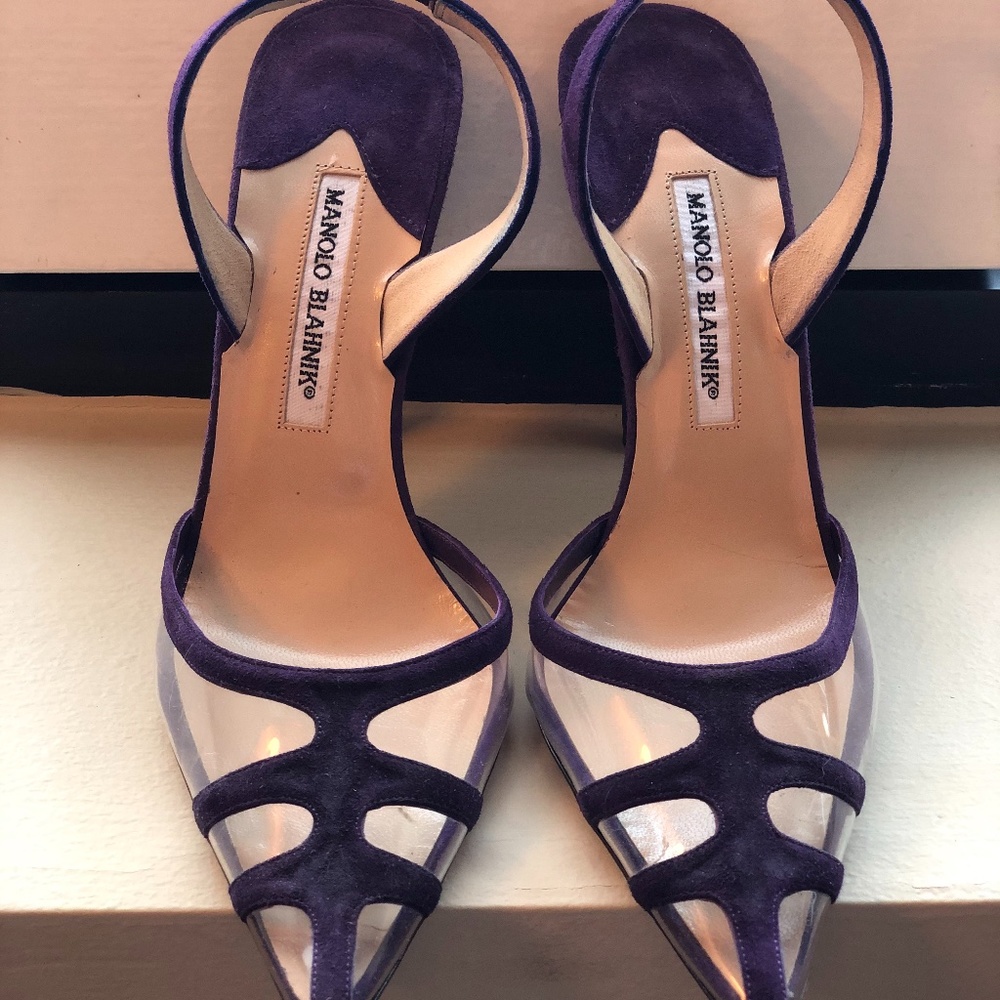 Manolo Blahnik - PVC Pumps in Purple, Size 39.5